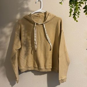 Aerie ribbed tan hoodie